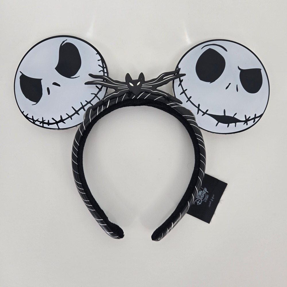Jack Skellington Nightmare Before Christmas Minnie Ears Headband Halloween Goth